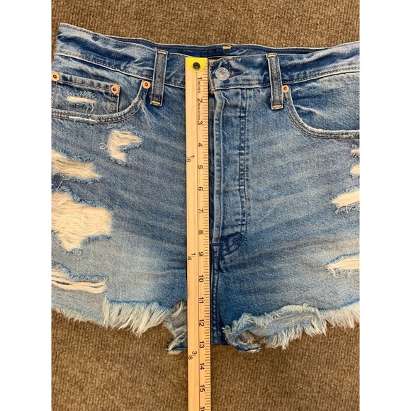 Abercrombie & Fitch Shorts Womens 27 High Rise Distressed Button Fly Beach Denim - Picture 5 of 9